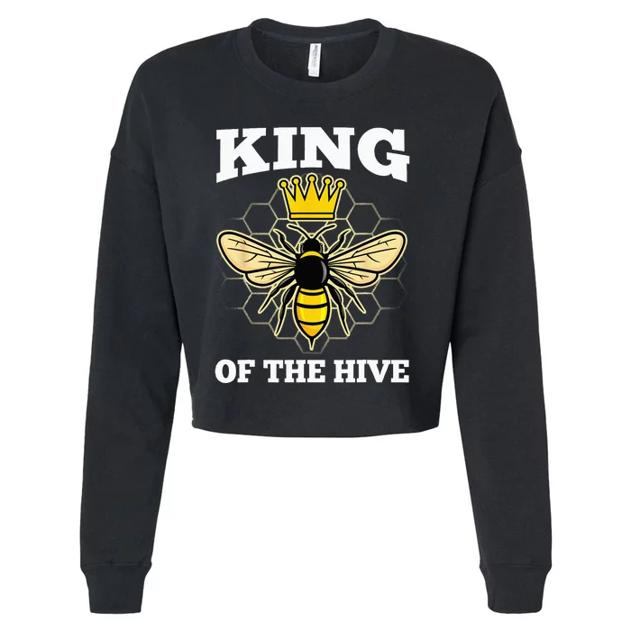 Beekeeper For Men Dad Beekeeping Honeybee Beehive Bee Lover Cropped Pullover Crew