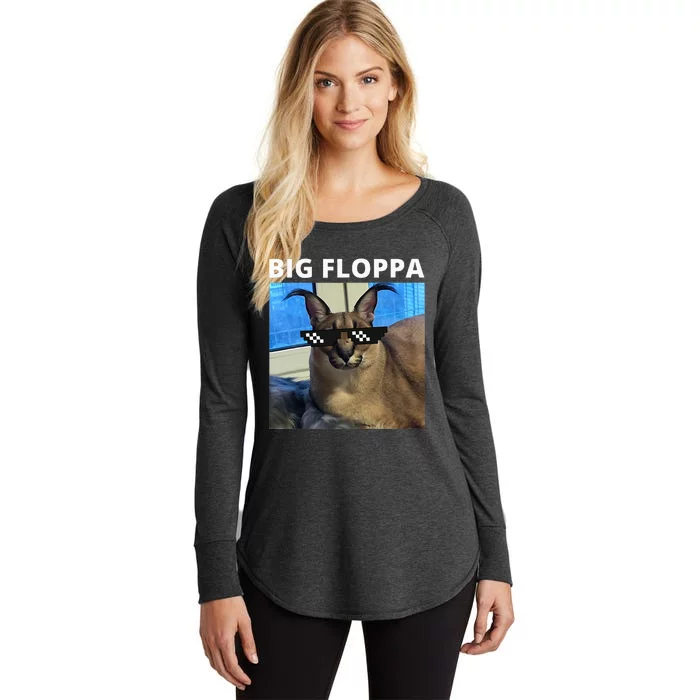 Big Floppa Meme Cat Women's Perfect Tri Tunic Long Sleeve Shirt