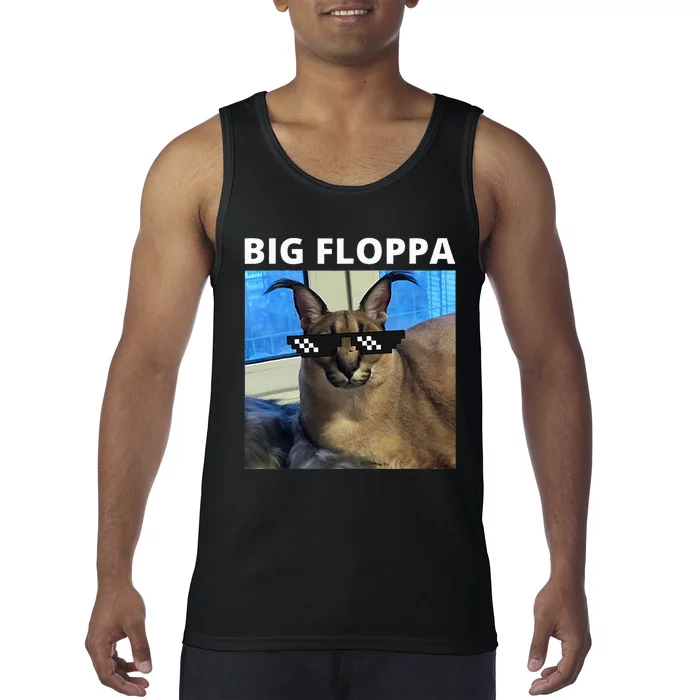 Big Floppa Meme Cat Tank Top