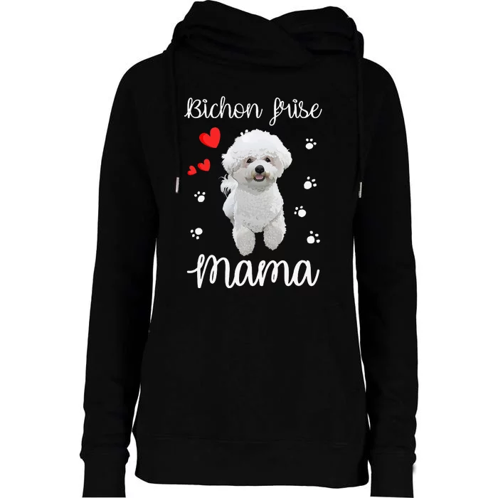 Bichon Frise Mom Cute Puppy Dog Lovers Gifts Womens Funnel Neck Pullover Hood