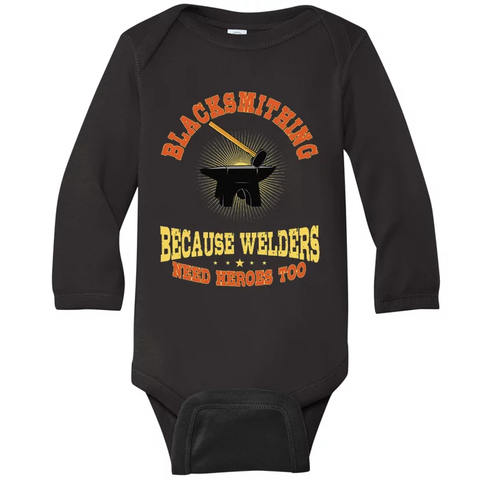 Blacksmith Forge Metalworker Steel Workers Metal Anvil Tools Baby Long Sleeve Bodysuit