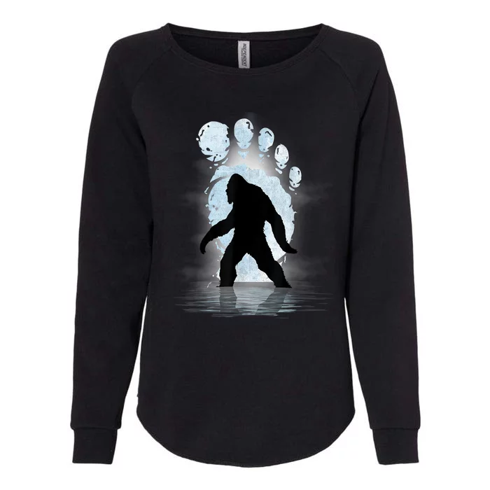 Bigfoot Footprint Moon Light Funny Sasquatch Womens California Wash Sweatshirt