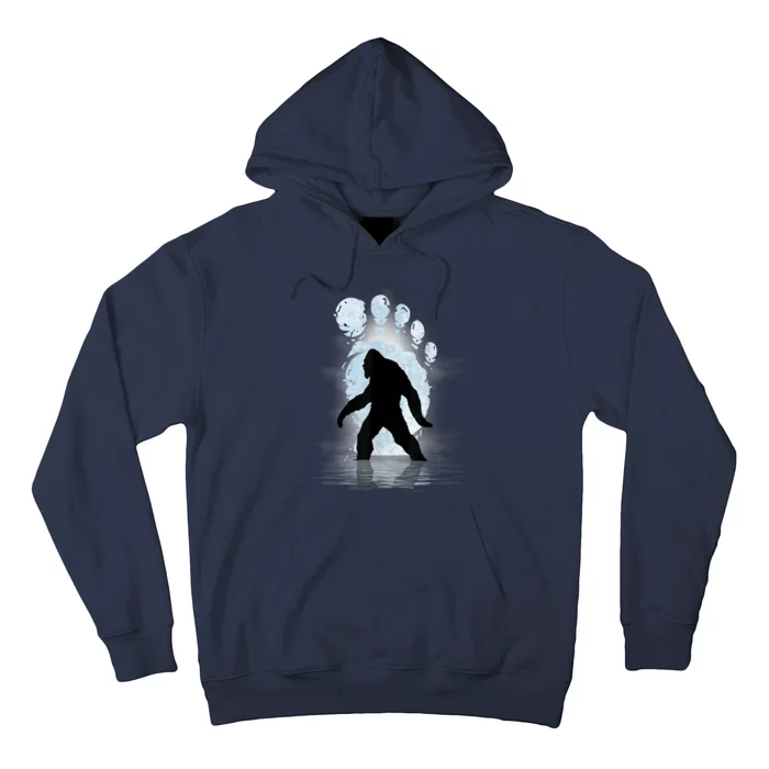 Bigfoot Footprint Moon Light Funny Sasquatch Hoodie