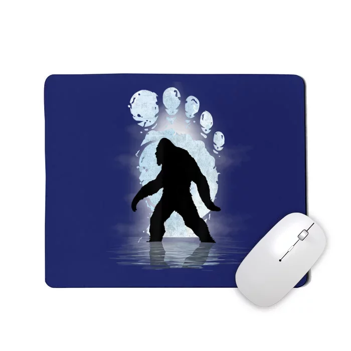 Bigfoot Footprint Moon Light Funny Sasquatch Mousepad