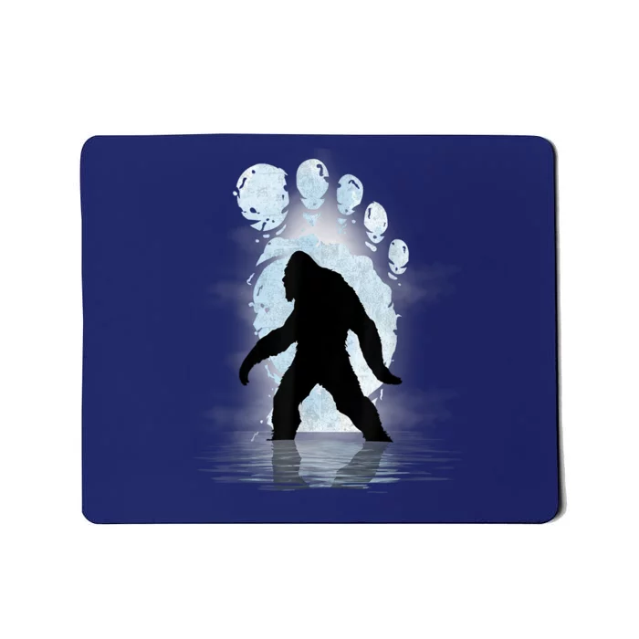 Bigfoot Footprint Moon Light Funny Sasquatch Mousepad