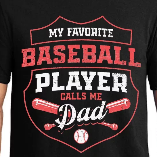 Baseball Father My Favorite Baseball Player Calls Me Dad Pajama Set