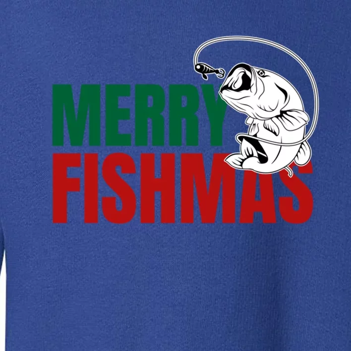 Bass Fish Merry Fishmas Gift Toddler Sweatshirt