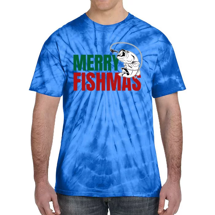 Bass Fish Merry Fishmas Gift Tie-Dye T-Shirt