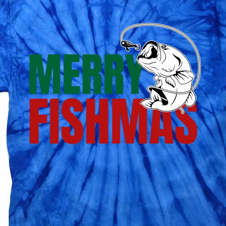 Bass Fish Merry Fishmas Gift Tie-Dye T-Shirt