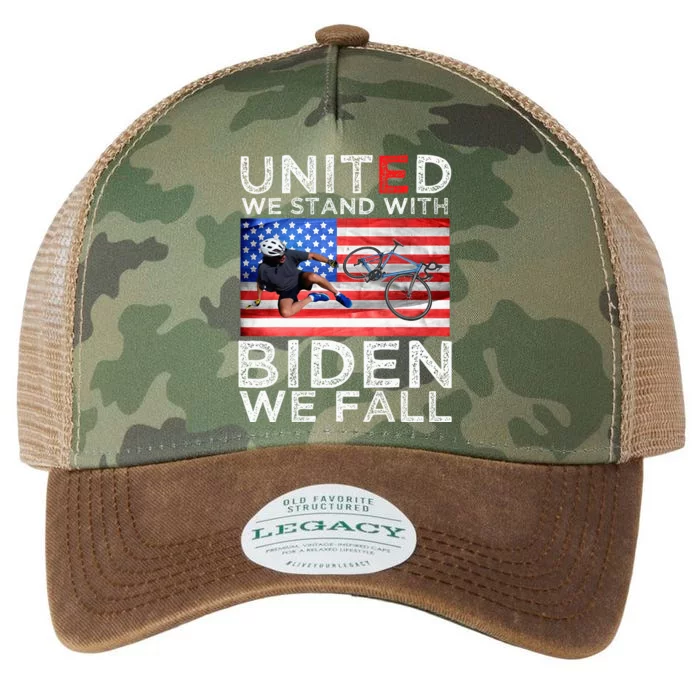 Biden Falling Memes United We Stand With Biden We Fall Legacy Tie Dye Trucker Hat