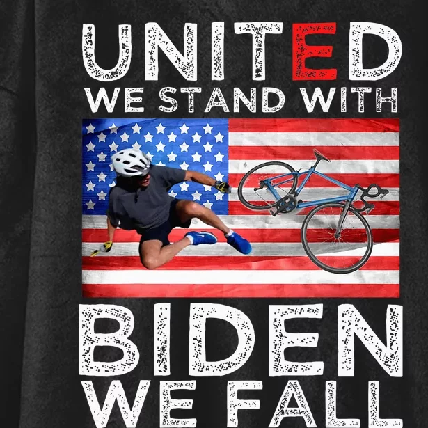 Biden Falling Memes United We Stand With Biden We Fall Hooded Wearable Blanket