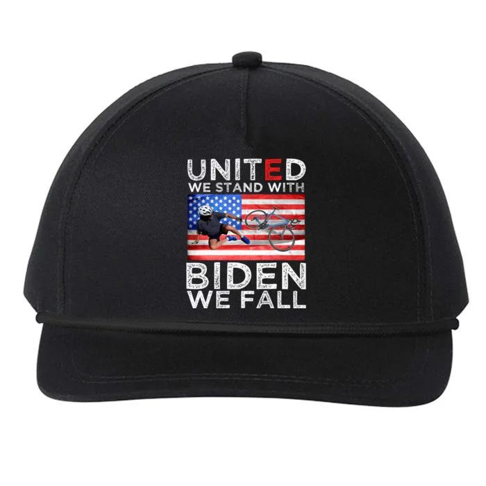 Biden Falling Memes United We Stand With Biden We Fall Snapback Five-Panel Rope Hat