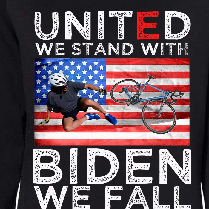 Biden Falling Memes United We Stand With Biden We Fall Womens California Wash Sweatshirt