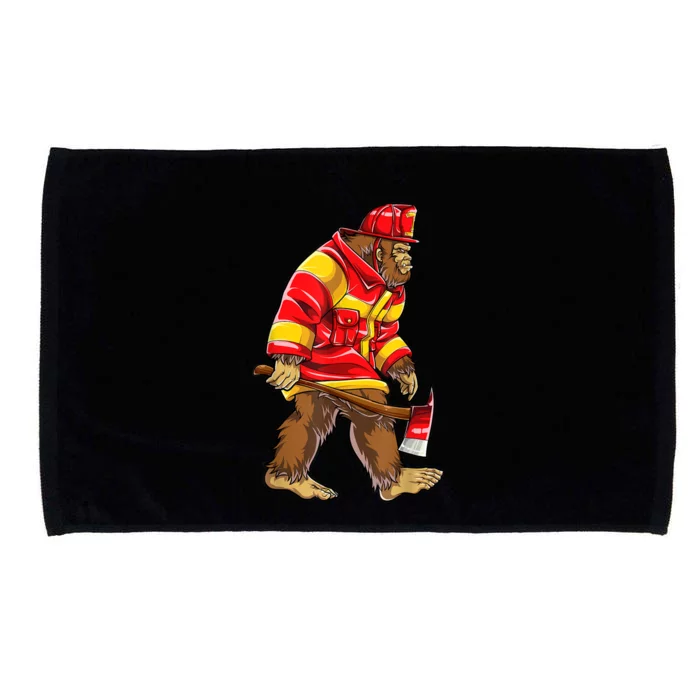 Bigfoot Firefighter Men Thin Red Line Sasquatch Lover Microfiber Hand Towel