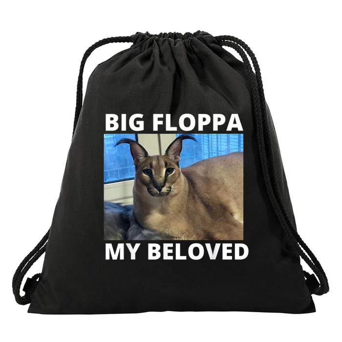Big Floppa My Beloved Caracal Cat Meme Drawstring Bag