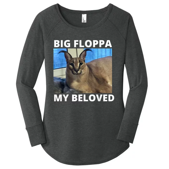 Womens Big Floppa My Beloved Caracal Cat Meme V-Neck T-Shirt