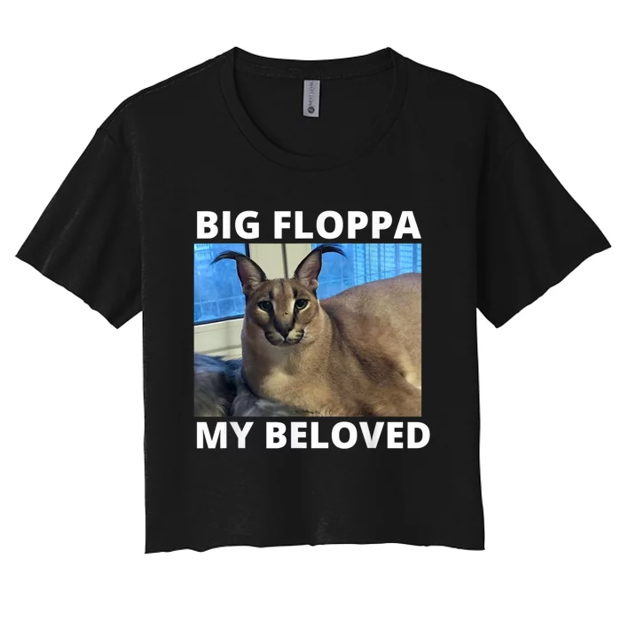 Big Floppa My Beloved Caracal Cat Meme Women's Crop Top Tee