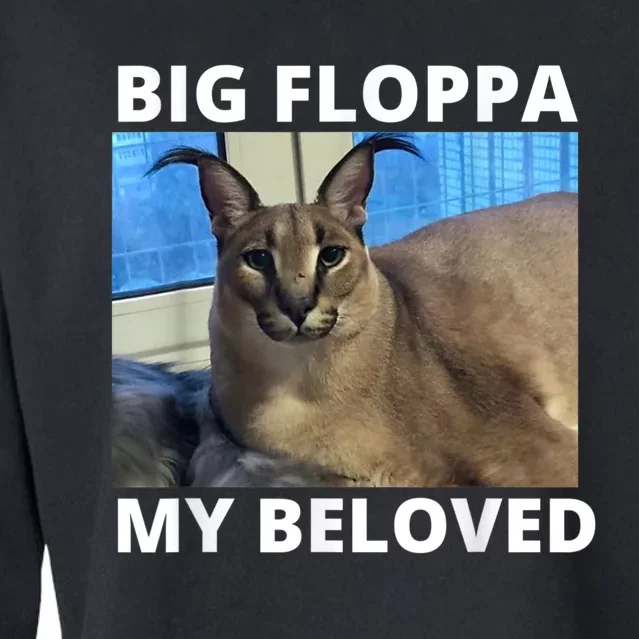 Big Floppa My Beloved Caracal Cat Meme Cropped Pullover Crew