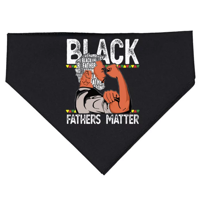 Black Fathers Matter Dope Black Dad King Fathers Day USA-Made Doggie Bandana