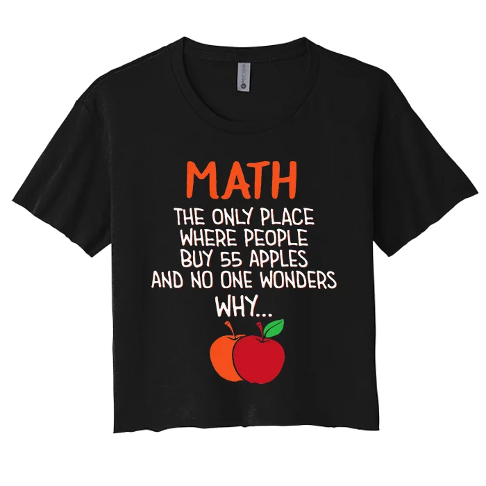 Best Funny Math Teacher Joke Humor Science Fun Math Pun Women's Crop Top Tee