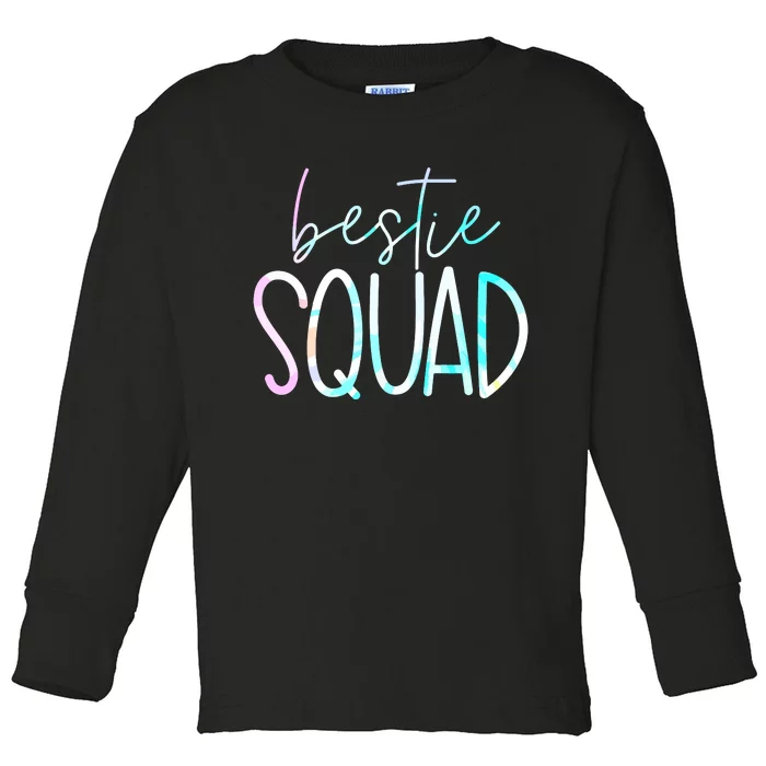 Best Friend Matching Squad Tie Dye Bestie Bff Toddler Long Sleeve Shirt