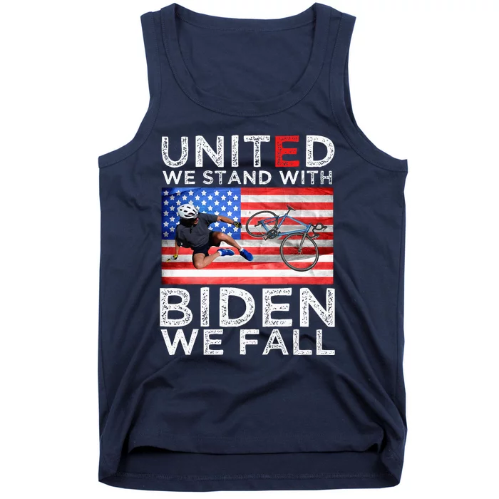 Biden Falling Memes United We Stand With Biden We Fall Funny Tank Top