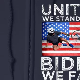 Biden Falling Memes United We Stand With Biden We Fall Funny Full Zip Hoodie