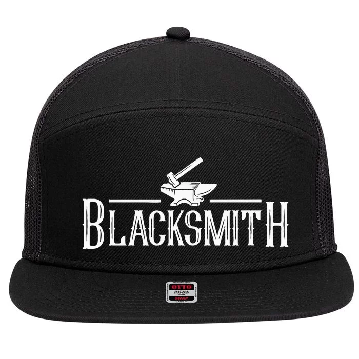 Blacksmith Farrier Metal Iron Forging Blacksmithing 7 Panel Mesh Trucker Snapback Hat