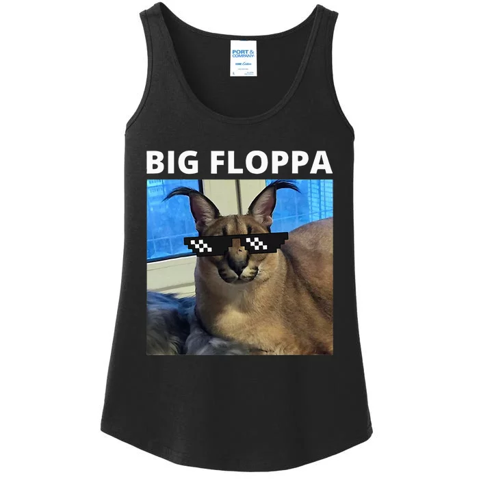 Big Floppa Meme Cat Ladies Essential Tank