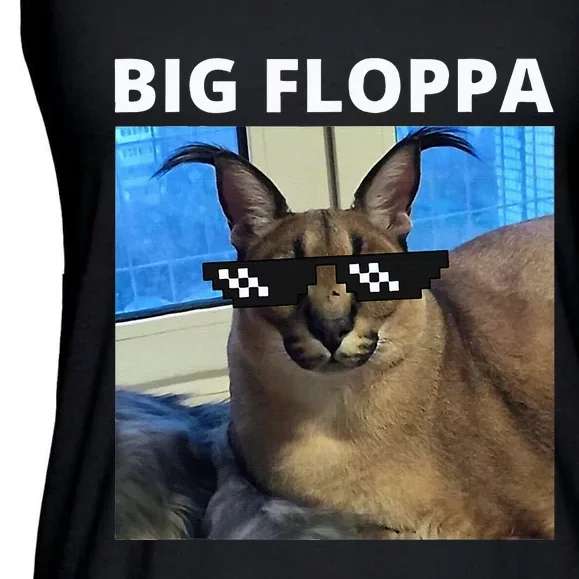 Big Floppa Meme Cat Ladies Essential Flowy Tank