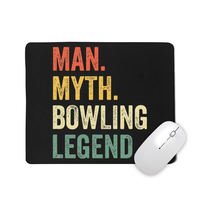 Bowler Funny Man Myth Bowling Team Legend Vintage Mousepad