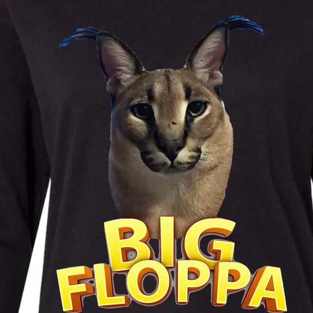 Big Floppa Meme Cat Womens Cotton Relaxed Long Sleeve T-Shirt