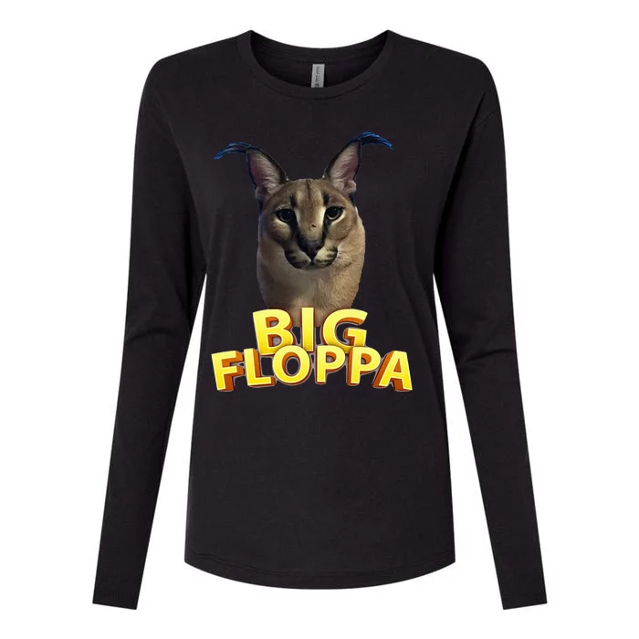 Big Floppa Meme Cat Womens Cotton Relaxed Long Sleeve T-Shirt