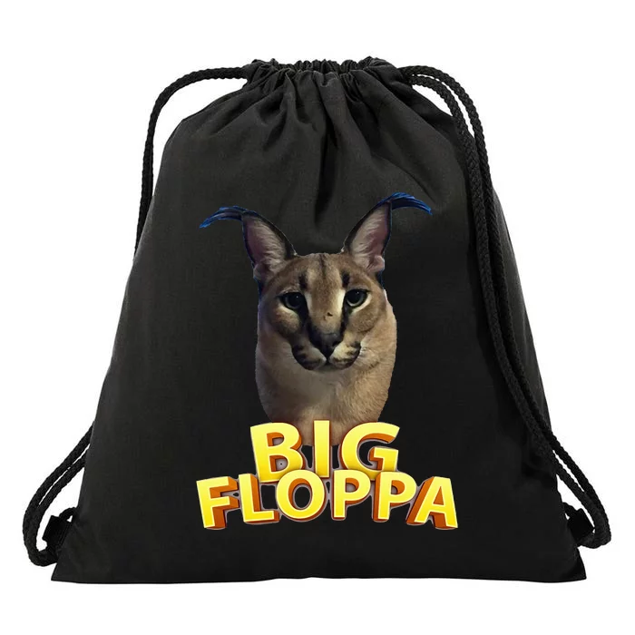 Big Floppa Meme Cat Drawstring Bag