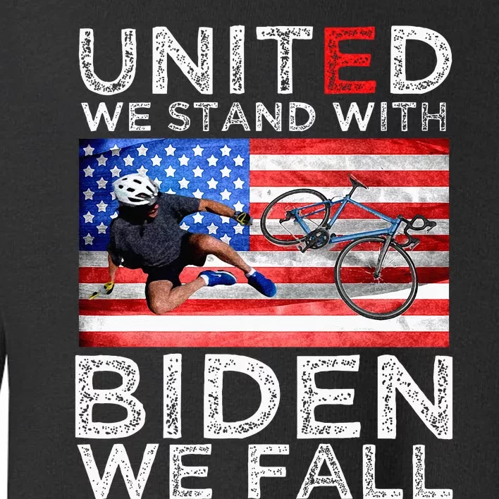 Biden Falling Memes United We Stand With Biden We Fall Funny Toddler Sweatshirt