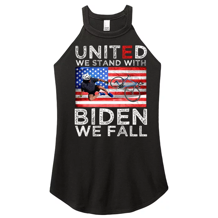 Biden Falling Memes United We Stand With Biden We Fall Funny Women’s Perfect Tri Rocker Tank