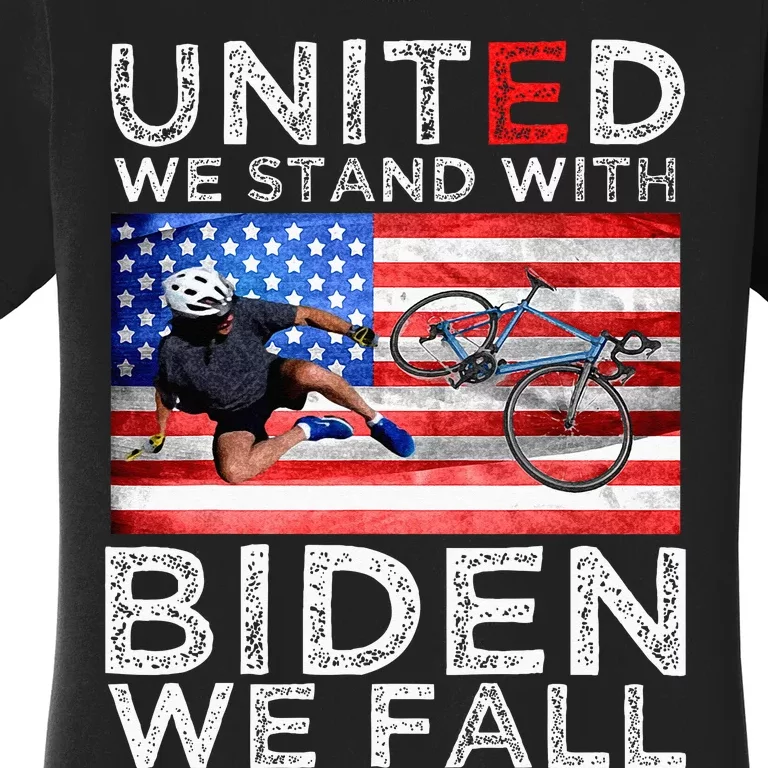 Biden Falling Memes United We Stand With Biden We Fall Funny Women's T-Shirt