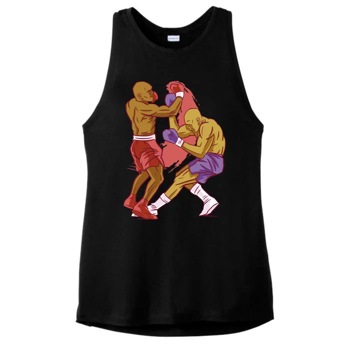 Boxers Fighting Match Ladies Tri-Blend Wicking Tank