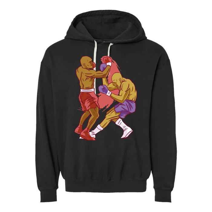 Boxers Fighting Match Garment-Dyed Fleece Hoodie