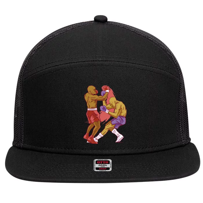 Boxers Fighting Match 7 Panel Mesh Trucker Snapback Hat