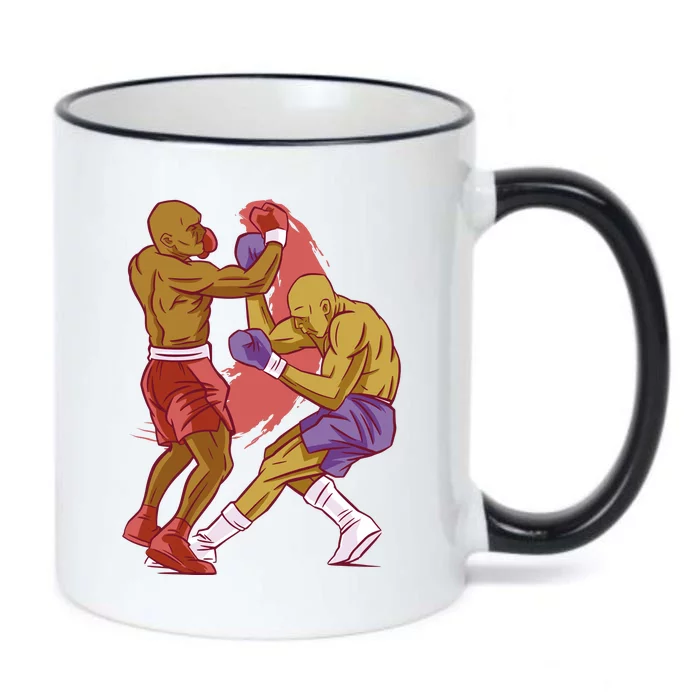 Boxers Fighting Match Black Color Changing Mug