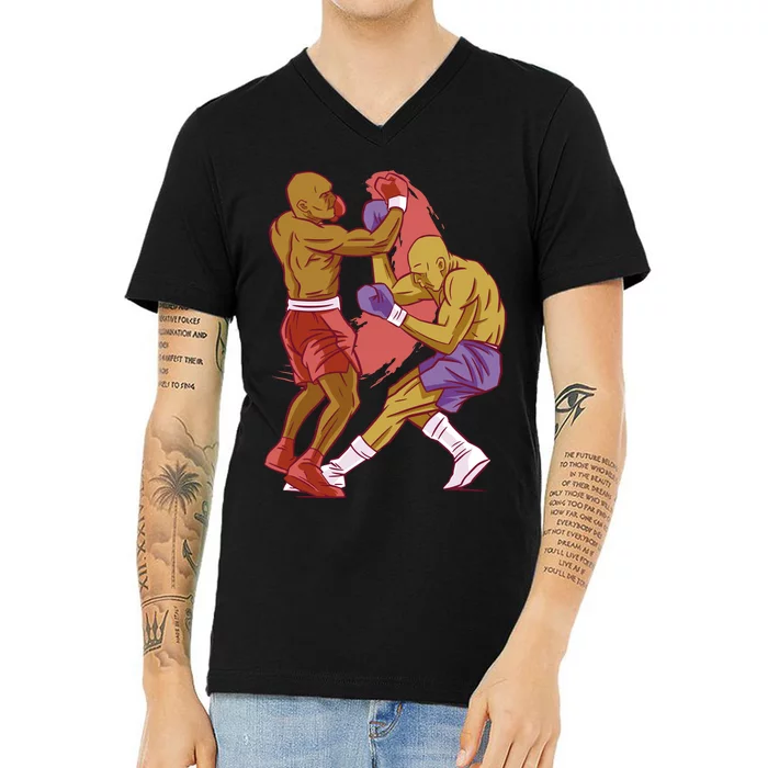 Boxers Fighting Match V-Neck T-Shirt