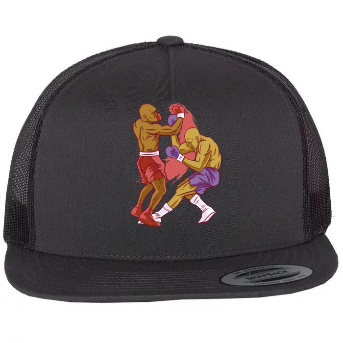 Boxers Fighting Match Flat Bill Trucker Hat