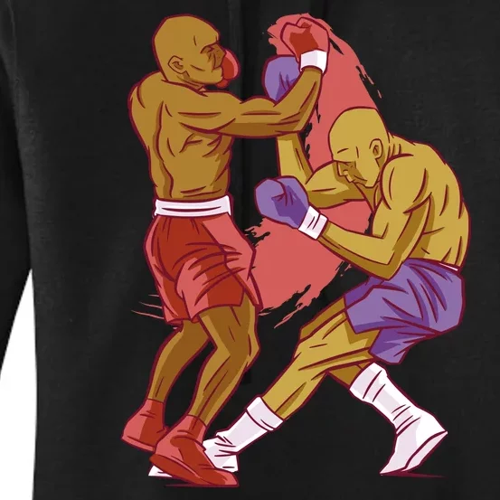 Boxers Fighting Match Women's Pullover Hoodie