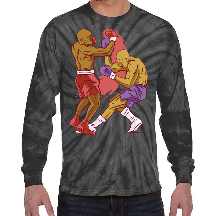 Boxers Fighting Match Tie-Dye Long Sleeve Shirt