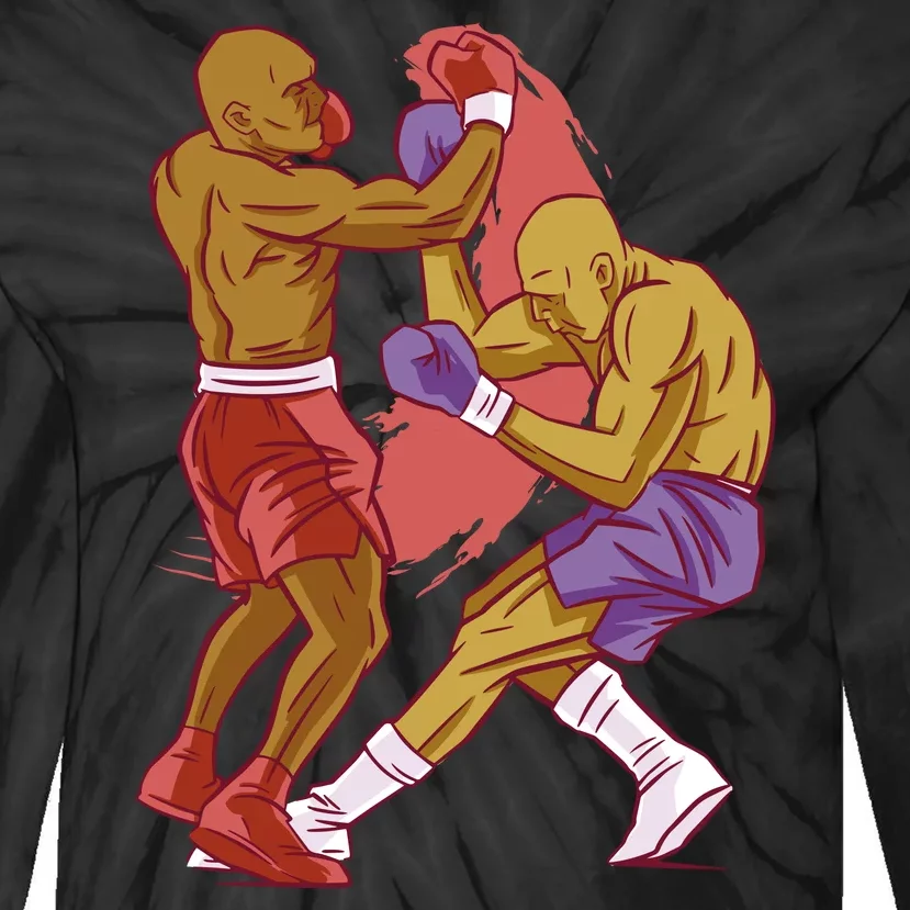 Boxers Fighting Match Tie-Dye Long Sleeve Shirt