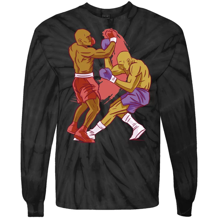 Boxers Fighting Match Tie-Dye Long Sleeve Shirt