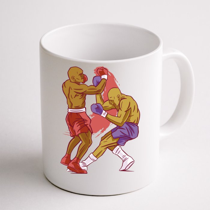 Boxers Fighting Match Front & Back Coffee Mug