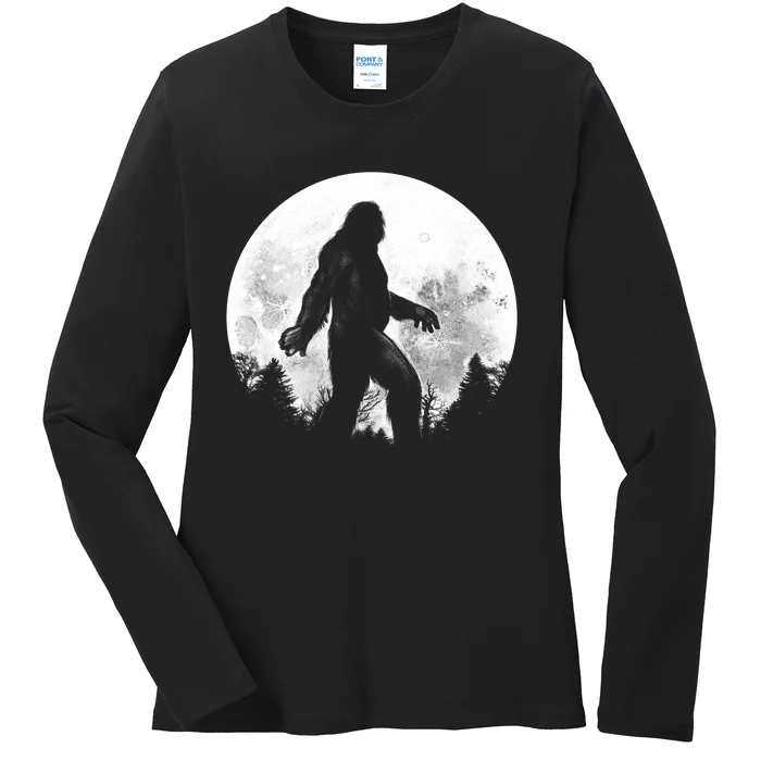 Bigfoot Full Moon Ladies Long Sleeve Shirt