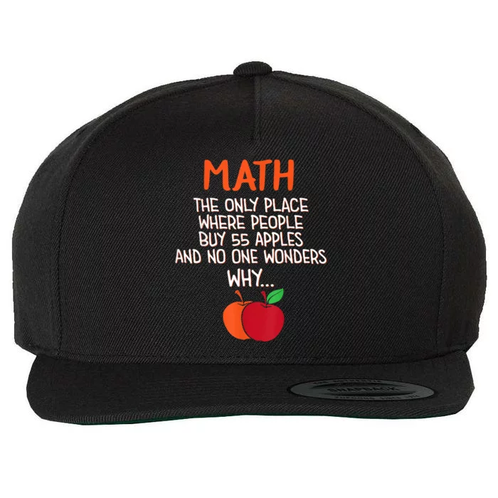 Best Funny Math Teacher Joke Humor Science Fun Math Pun Wool Snapback Cap